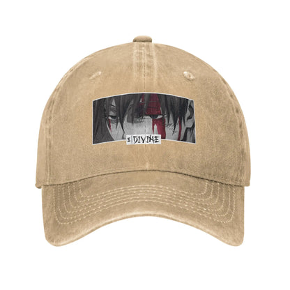 Divine Anime Eyes Monochrome Japanese Cozy Manga Fashion Baseball Cap