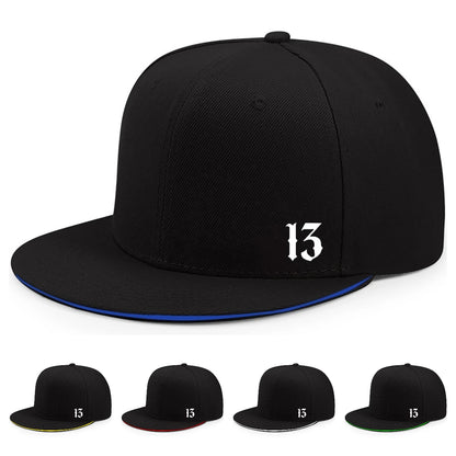 Both Men's And Women's Printed Digital 13 Breathable Flat Brim Hat Snapback Cap
