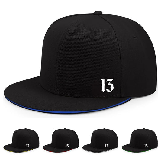 Both Men's And Women's Printed Digital 13 Breathable Flat Brim Hat Snapback Cap