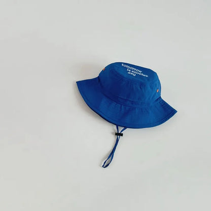 Summer Quick-Dry Baby Children Bucket Hat Solid Color Letter Kids Fisherman