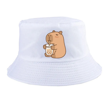 Summer Spring Ladies Cotton Korean Casual Outdoor Sunprotection Capybara Bucket Hat For Men Women