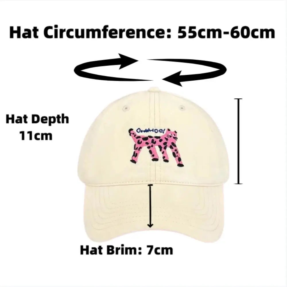 Cat Embroidered Cotton Mesh Baseball Cap