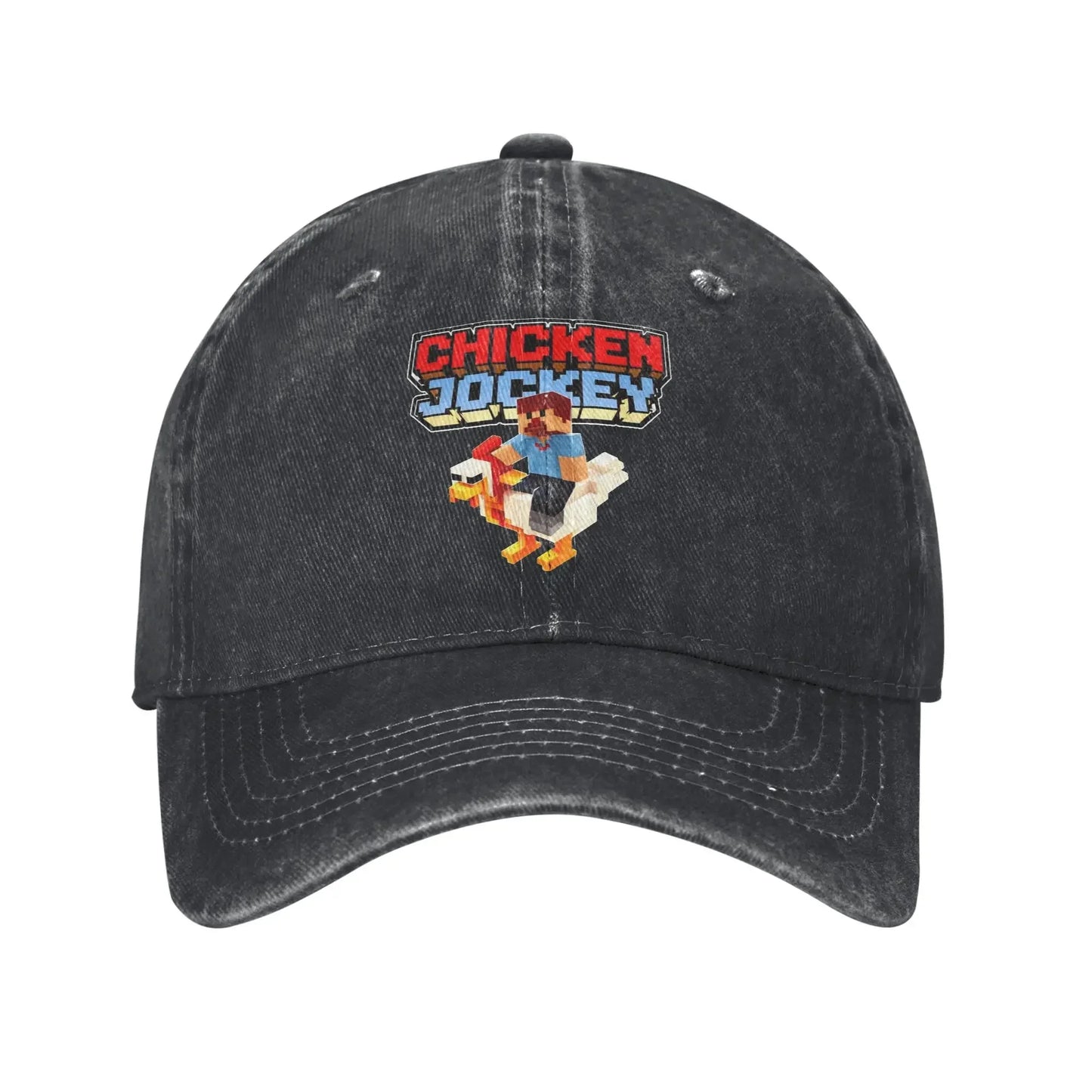 Chicken Jockey Zombie Funny Washed Baseball Cap