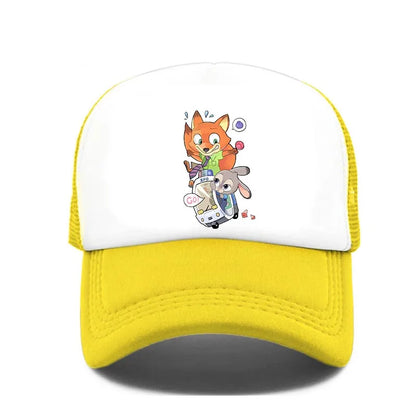 Cartoon Anime Print Baseball Cap Zootopia Judy Nick Sun Mesh Hat
