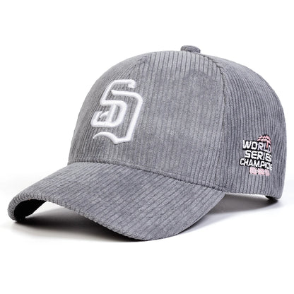 Unisex SD Letter Embroidery Corduroy Baseball Caps Spring And Autumn