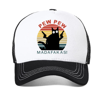Pew Pew Madafakas Hat Men Novelty Funny Cat Baseball Caps