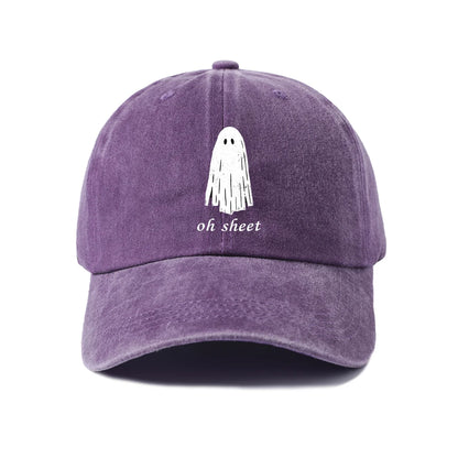 Funny Oh Sheet Ghost Graphic Baseball Cap