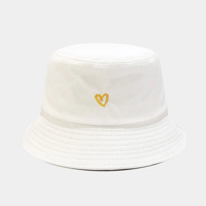 Love Embroidery Cotton Bucket Hat For Men And Women Beach
