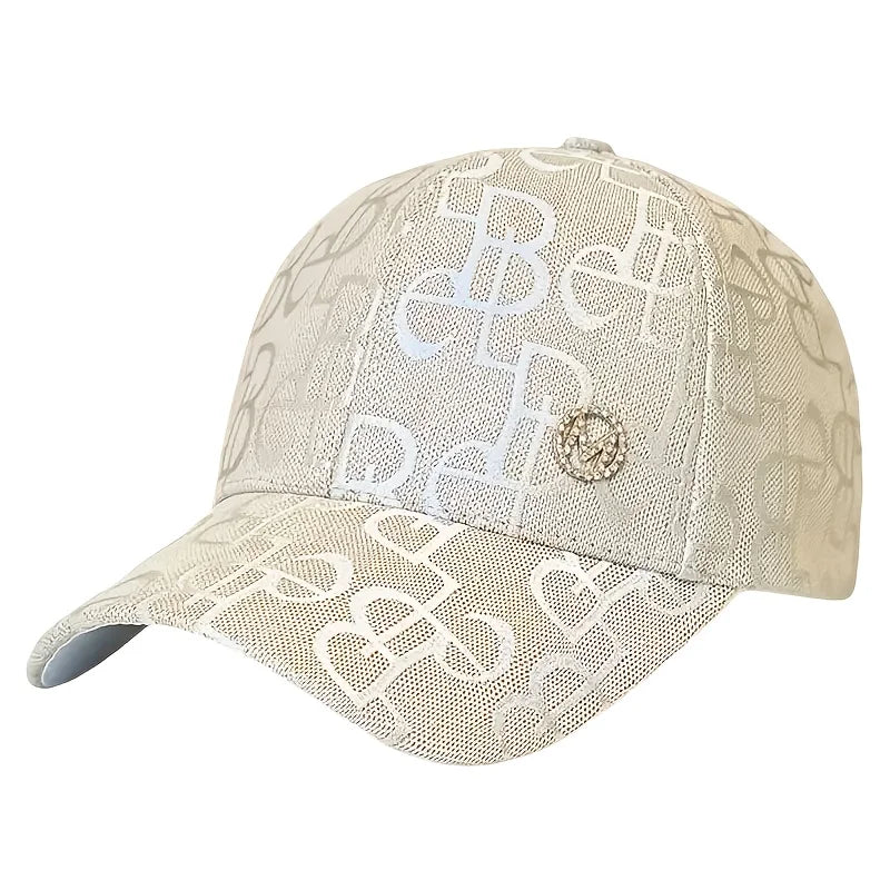 Lightweight Glittery Logo Breathable Summer Baseball Cap For Women
