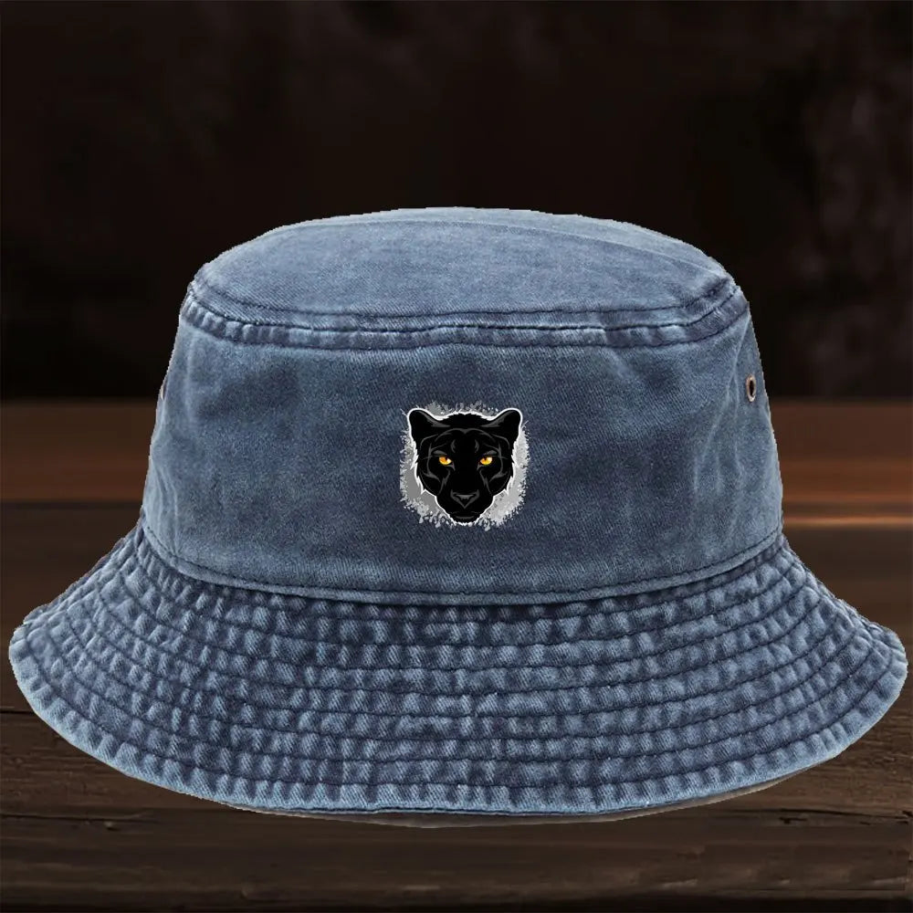 Featuring a Stylish Black Panther Head Print Design Bucket Hat