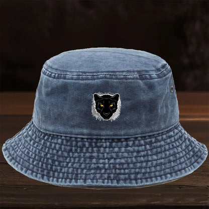 Featuring a Stylish Black Panther Head Print Design Bucket Hat