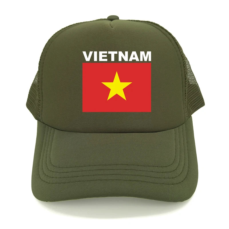 Vietnam Trucker Cap Summer Men Cool Country Flag Hat Baseball Cap