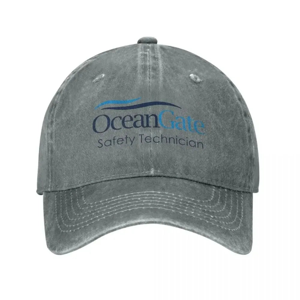 Vintage OceanGate Safety Technician Baseball Cap Unisex Style Distressed Washed Headwear