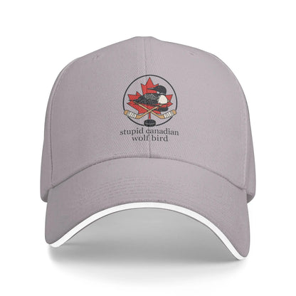Stupid Canadian Wolf Bird Says Ice Out Baseball Cap