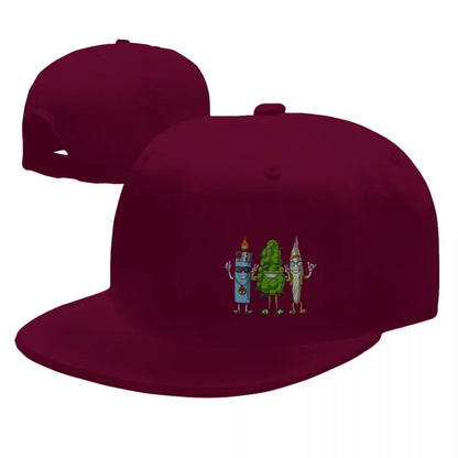 Weed Bud Joint Lighter Baseball Caps Snapback Men
