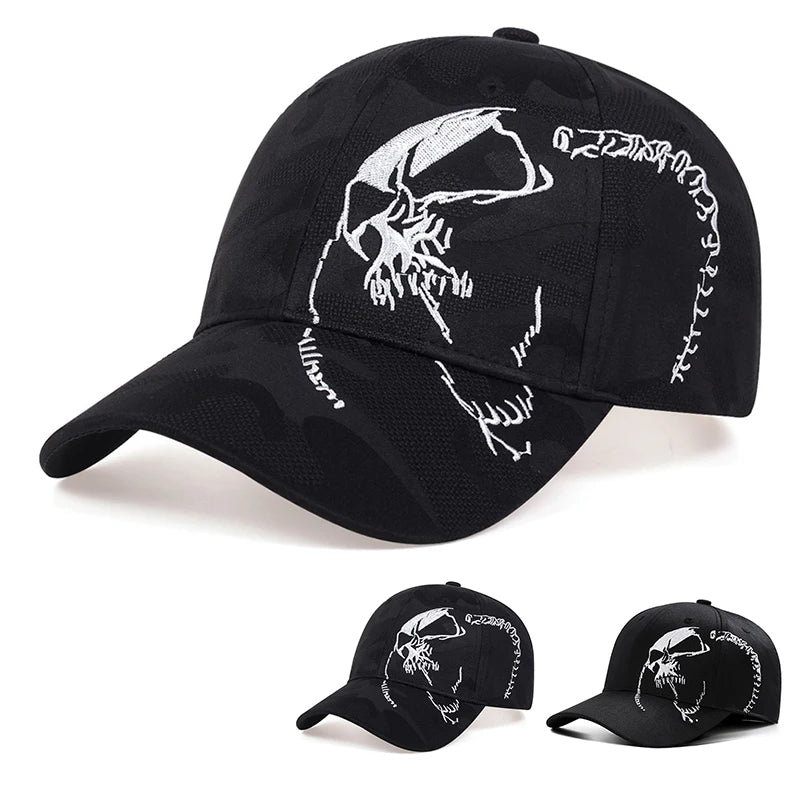 Unisex Side Skull Pattern Embroidery Baseball Caps