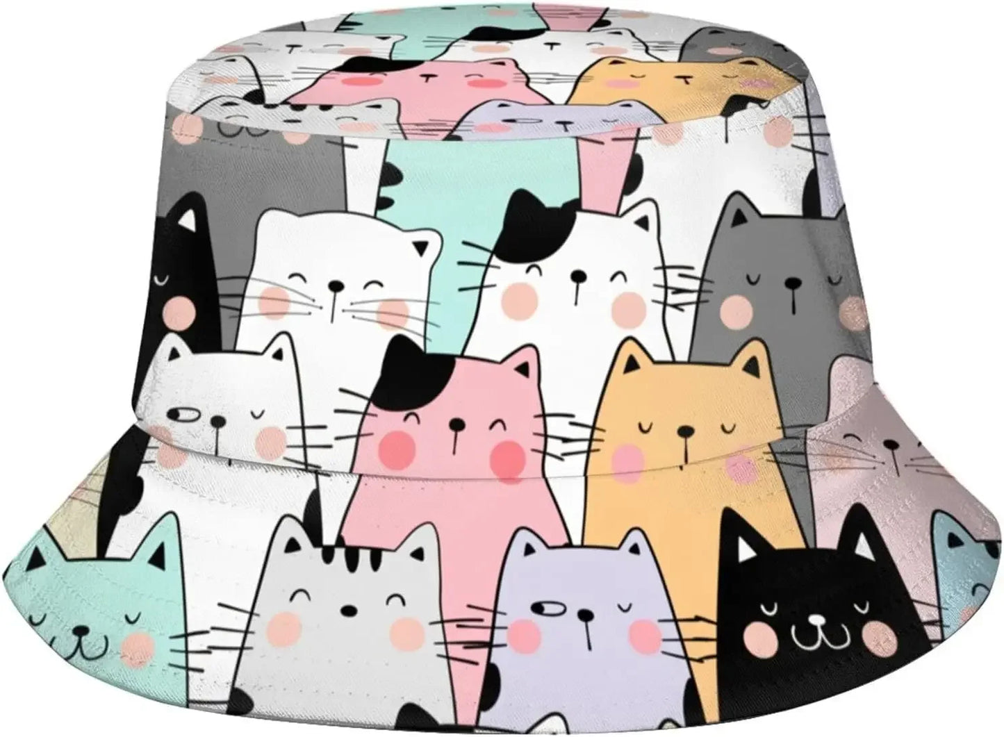 Cute Cat Fisherman Cap Hip Hop Gorras Summer Unisex Cartoon Cat