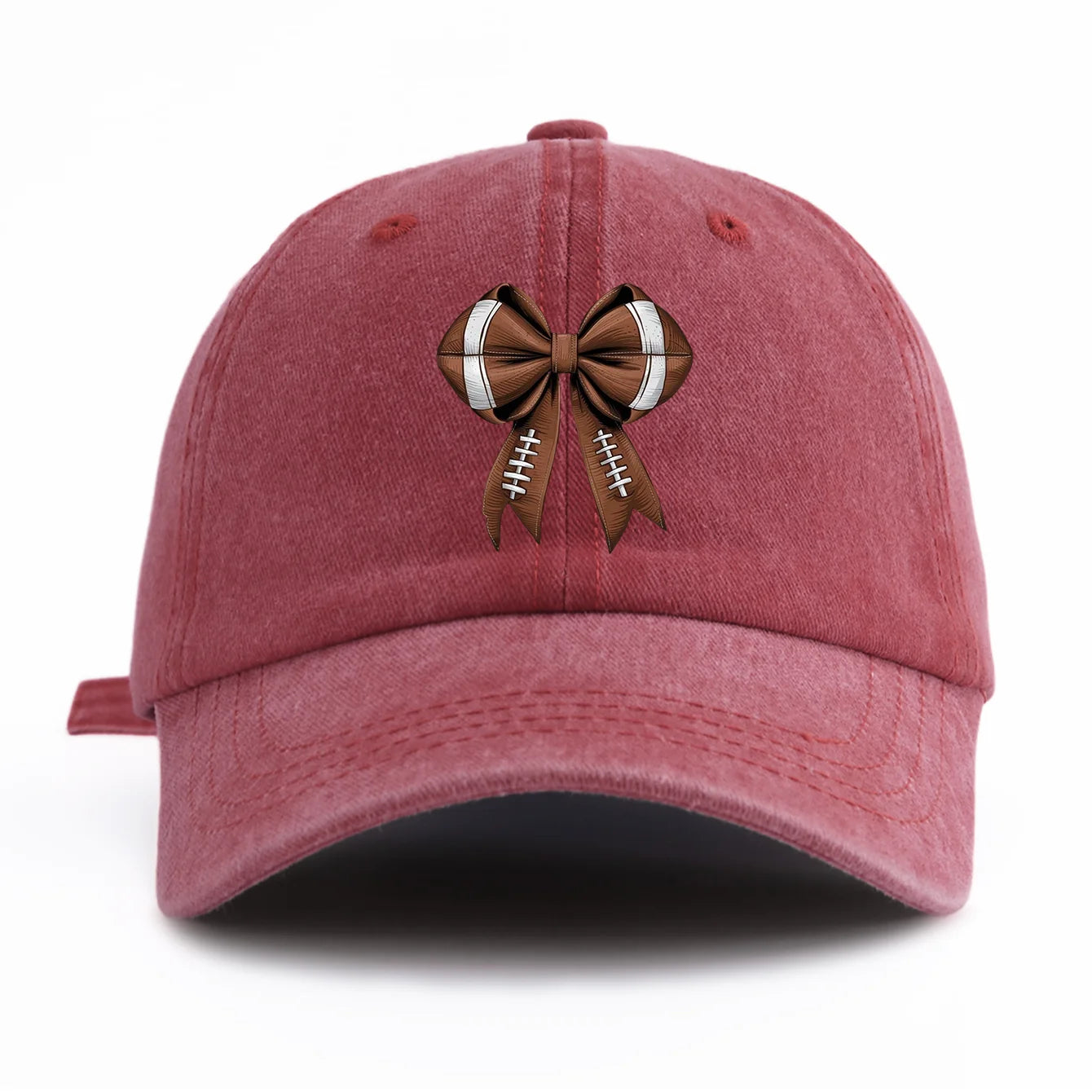 Bow Print Washed Baseball Cap For Adults