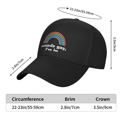 Fashion Sounds Gay I'm In LGBT Pride Rainbow Racerback Curved Brim Baseball Cap