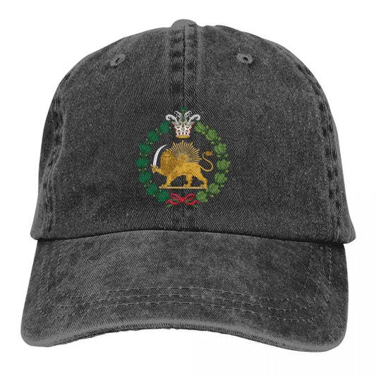 National Flag Hat Peaked Men Women's Cowboy Cap Shir O Khorshid Lion Iran Lion Sun Symbol Baseball Caps