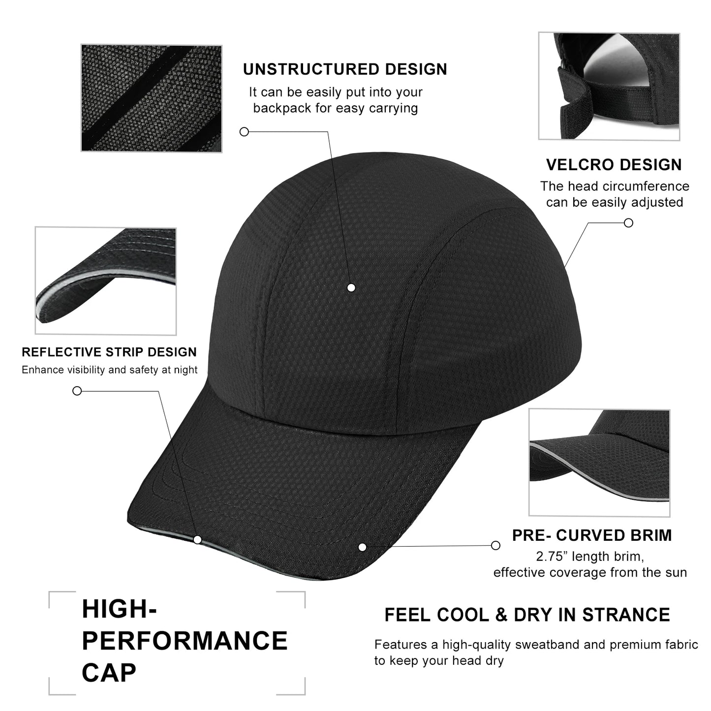 STRANCE Women's Baseball Cap With Reflective Strips