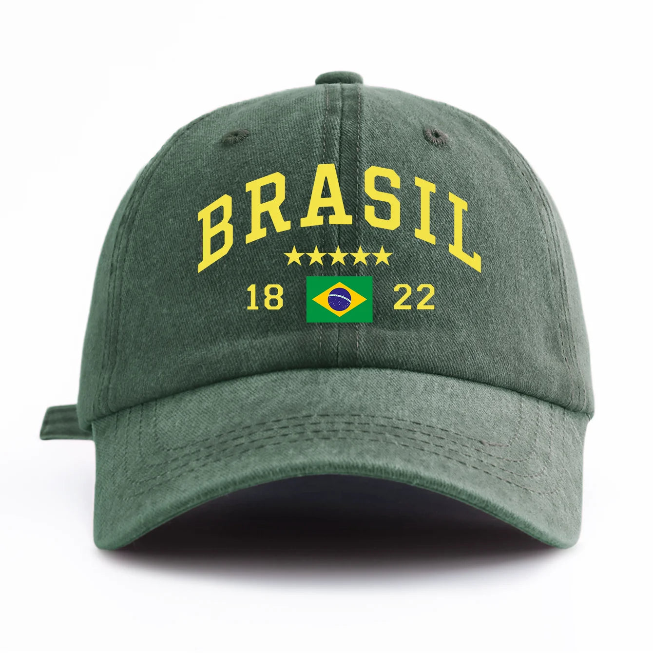 BRASIL Print Washed Baseball Cap For Adults