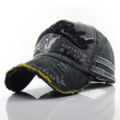 Practical Men Baseball Cap Women Retro Canvas Denim Letters Patchwork Vintage