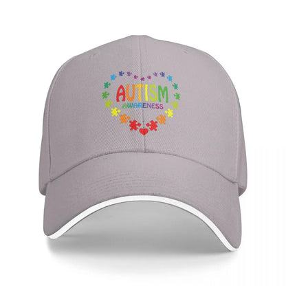 Unisex Baseball Hats Love Heart Autism Awareness Baseball Caps Hip Hop Cap