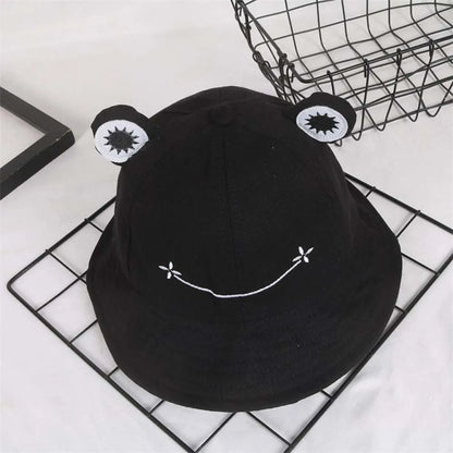Dust proof Cute Cotton Frog Sun Protective Women Bucket Hat