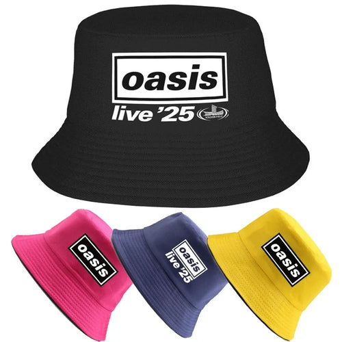 Unisex Oasis Prints Bucket Hats American Heavy Summer Headwear Foldable Outdoor