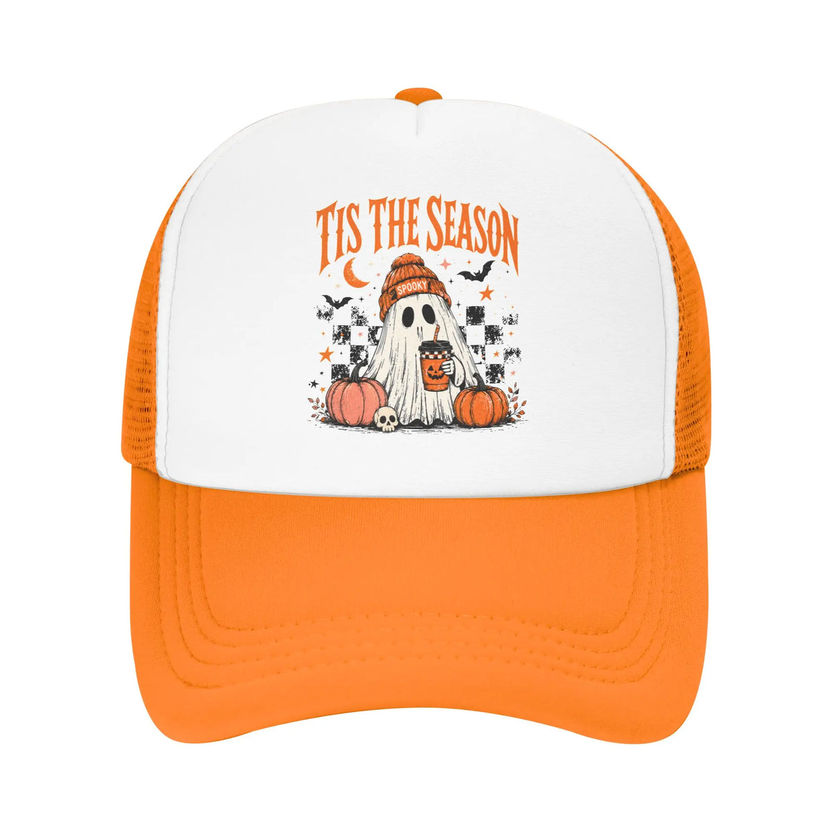 Adult Cute Ghost Coffee Autumn Fall Baseball Cap
