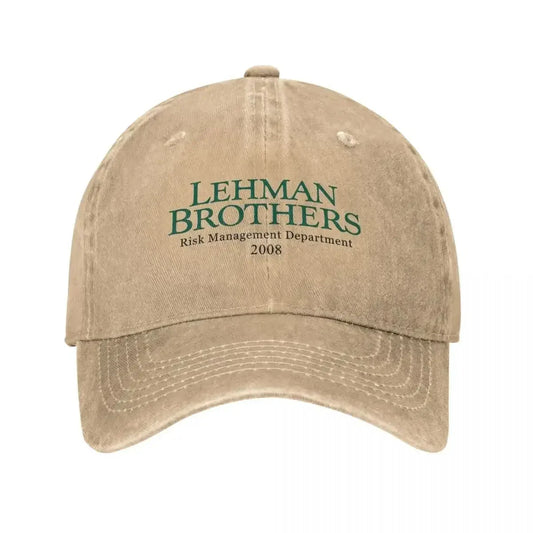 Retro Lehman Brothers Risk Management Department 2008 Baseball Hat Unisex Distressed