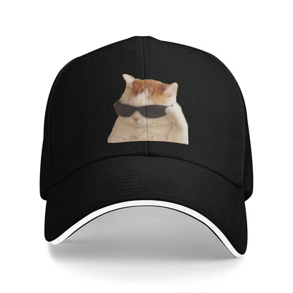 Thug Life Smiling Beluga Cat Baseball Caps