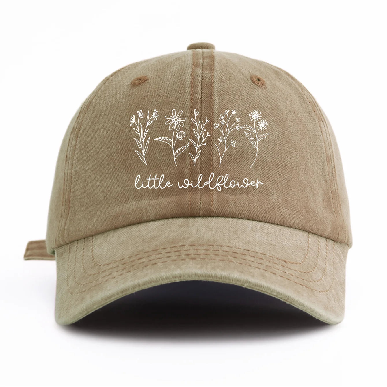 Wild Flowers Print Washed Baseball Cap For Adults