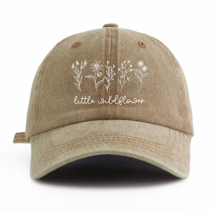 Wild Flowers Print Washed Baseball Cap For Adults