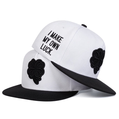 Unisex Four Leaf Clover Embroidery Hip-hop Hats Spring Autumn Snapback Caps