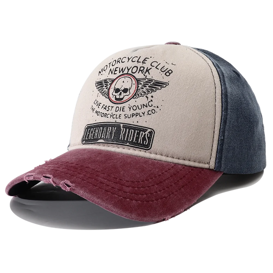 New Punk Motorcycle Cap Casquette Femme Skull Print 5 Panel Baseball Hat Hip Hop New York
