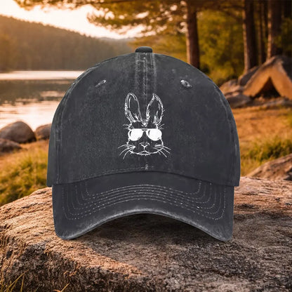 Rabbit with Glasses Baseball Cap