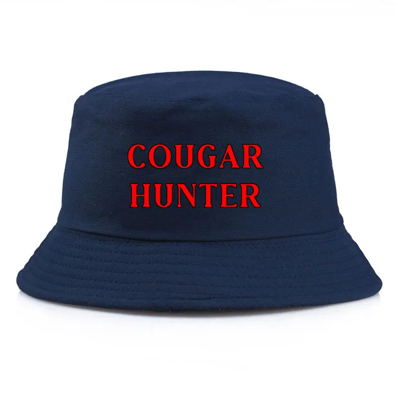 Cougar Hunter Bucket Hat Funny Retro Vibes Printed Sun Hat For Men Women