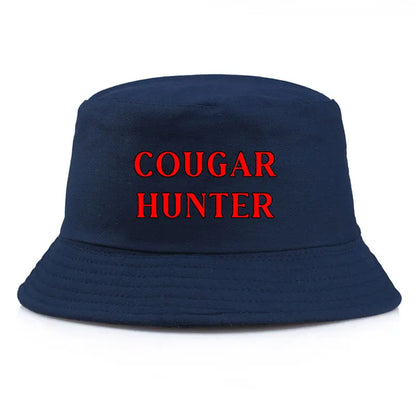 Cougar Hunter Bucket Hat Funny Retro Vibes Printed Sun Hat For Men Women