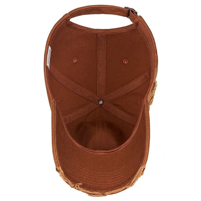 Cool Fashion Women Men Ripped Denim Cotton Baseball Cap Male Female Four Seasons