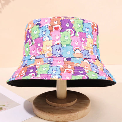 Cute Cartoon Teddy Bear Printed Fisherman Hat Bucket Hats, Men's And Women's Sun Hats