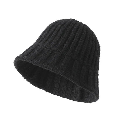 Knitted Bucket Hat Women Winter Autumn Wide brimmed Fisherman Cap