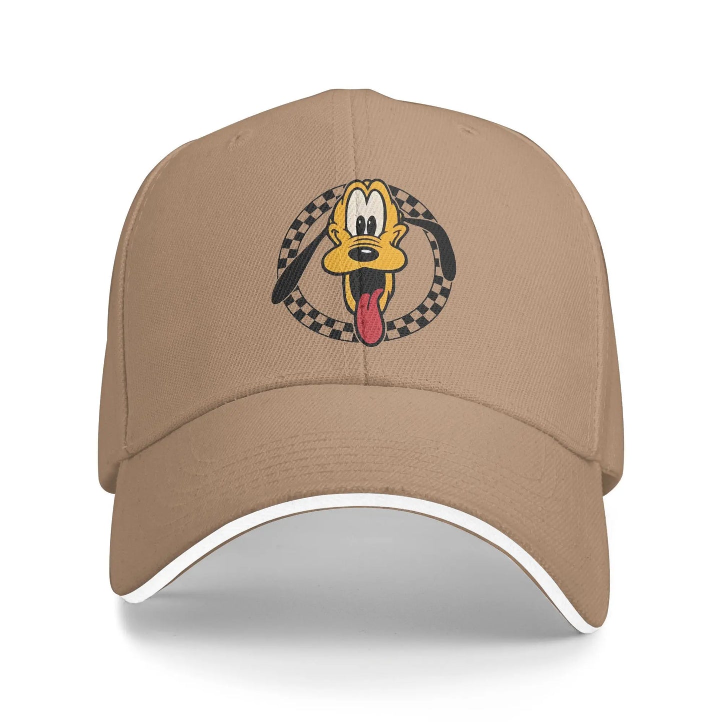 Goofy Checkered Baseball Cap Fashion Cartoon Mickey Mouse Sandwich Hats