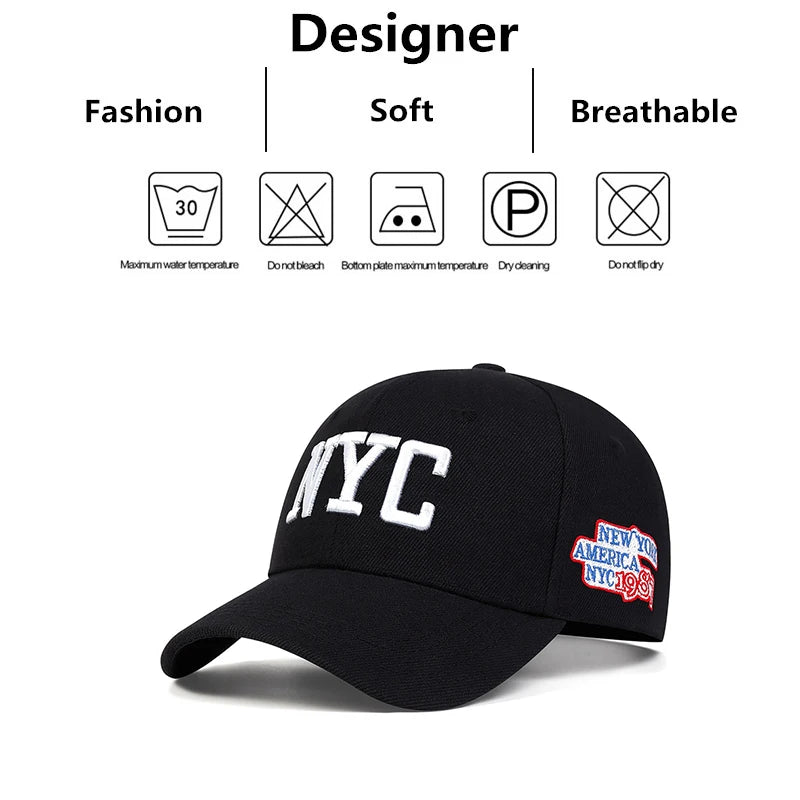 Unisex NYC Embroidery Baseball Caps Spring And Autumn