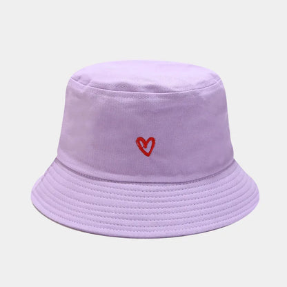 Love Embroidery Cotton Bucket Hat For Men And Women Beach