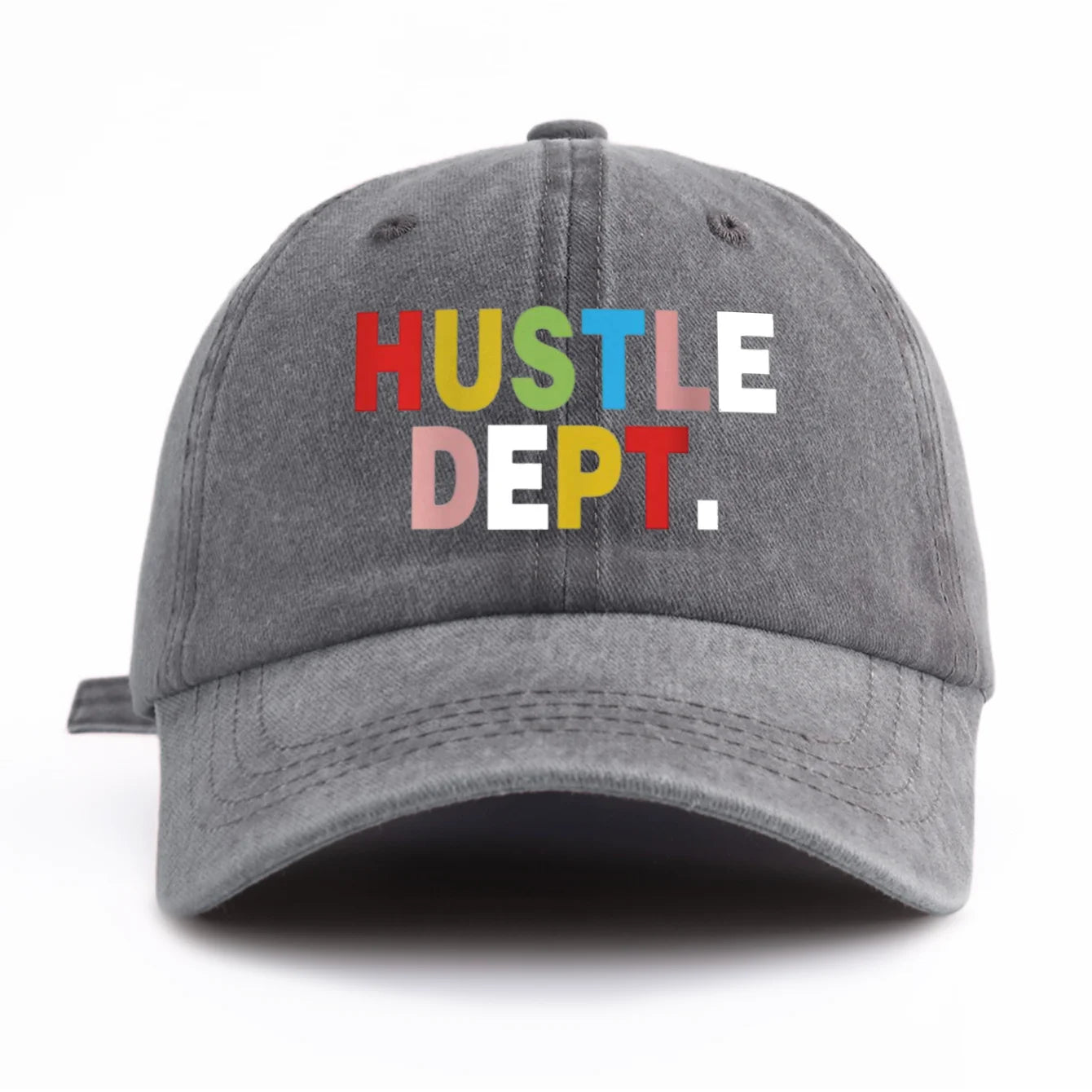 HUSTEL DEPT Print Washed Baseball Cap For Adults