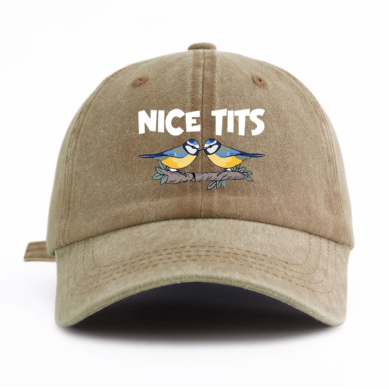 NICE TITS Print Washed Baseball Cap For Adults