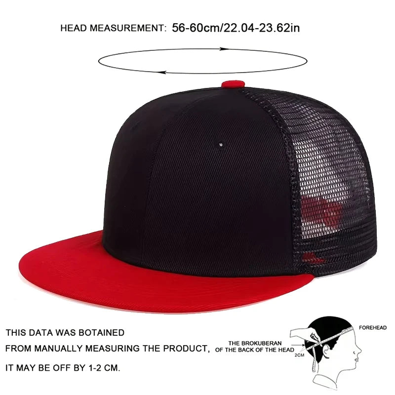 Unisex Solid Color Splicing Hip-Hop Hats Spring Autumn Adjustable Snapback Caps