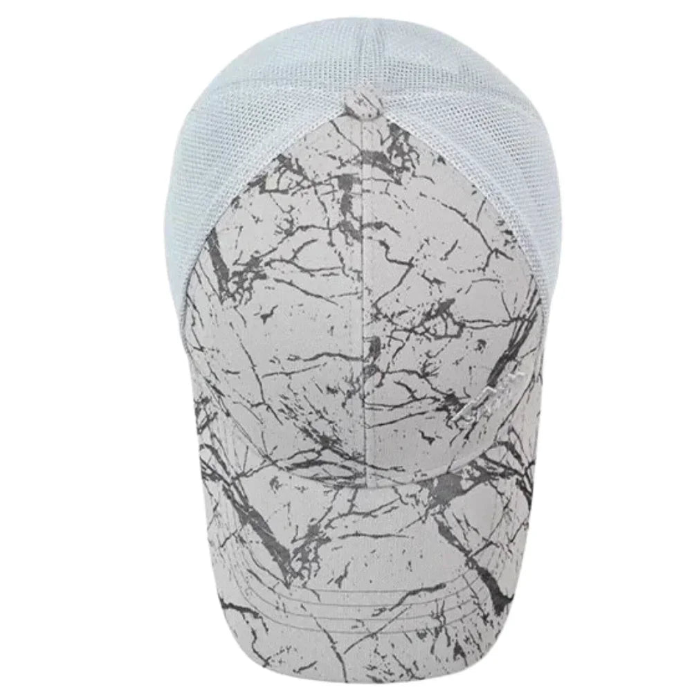 New Style Unisex Marble Print Mesh Baseball Cap